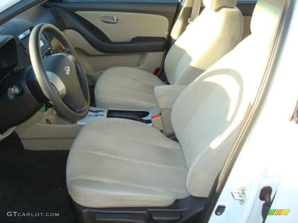 2008 Elantra GLS Sedan - Captiva White / Beige photo #11
