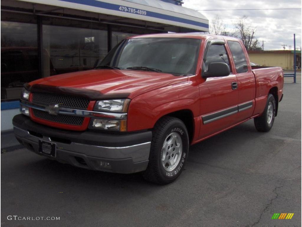 2003 Silverado 1500 LS Extended Cab - Victory Red / Dark Charcoal photo #1