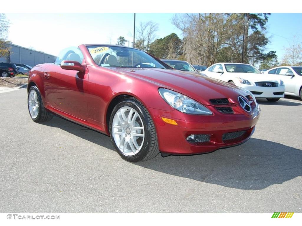 2007 SLK 280 Roadster - Storm Red Metallic / Beige photo #3