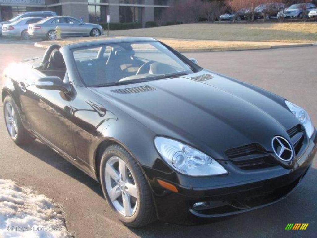 2006 SLK 350 Roadster - Black / Black photo #4