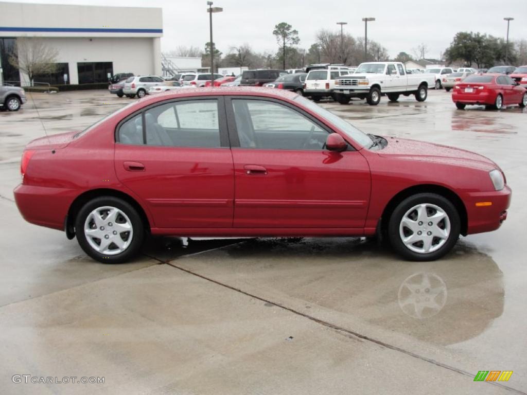 2006 Elantra GLS Sedan - Electric Red / Gray photo #2