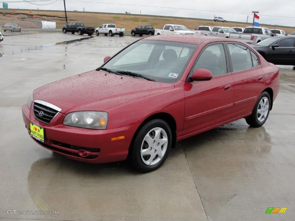 2006 Elantra GLS Sedan - Electric Red / Gray photo #7