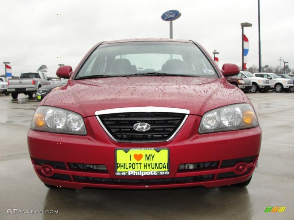 2006 Elantra GLS Sedan - Electric Red / Gray photo #9