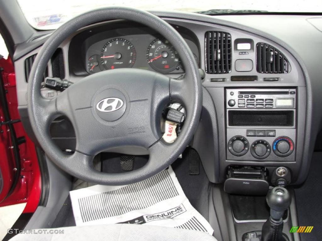 2006 Elantra GLS Sedan - Electric Red / Gray photo #35