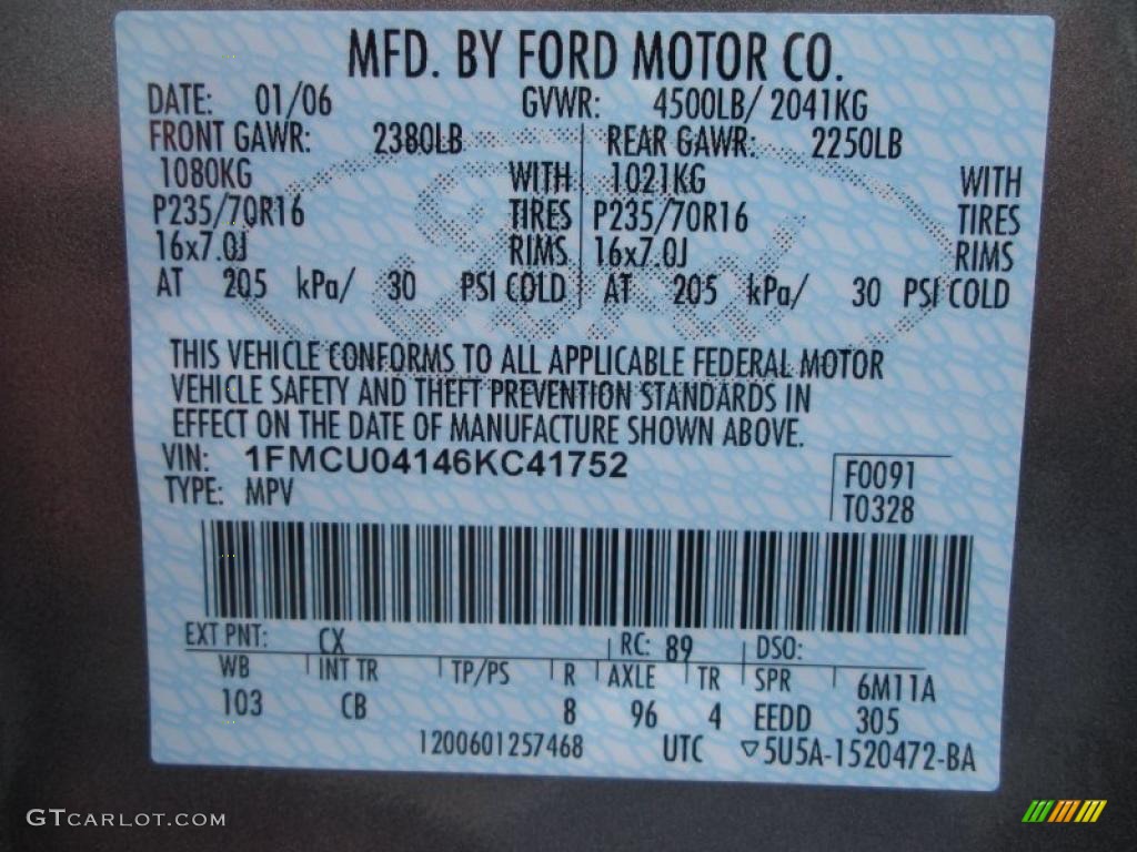 2006 Escape Limited - Dark Shadow Grey Metallic / Ebony Black photo #25