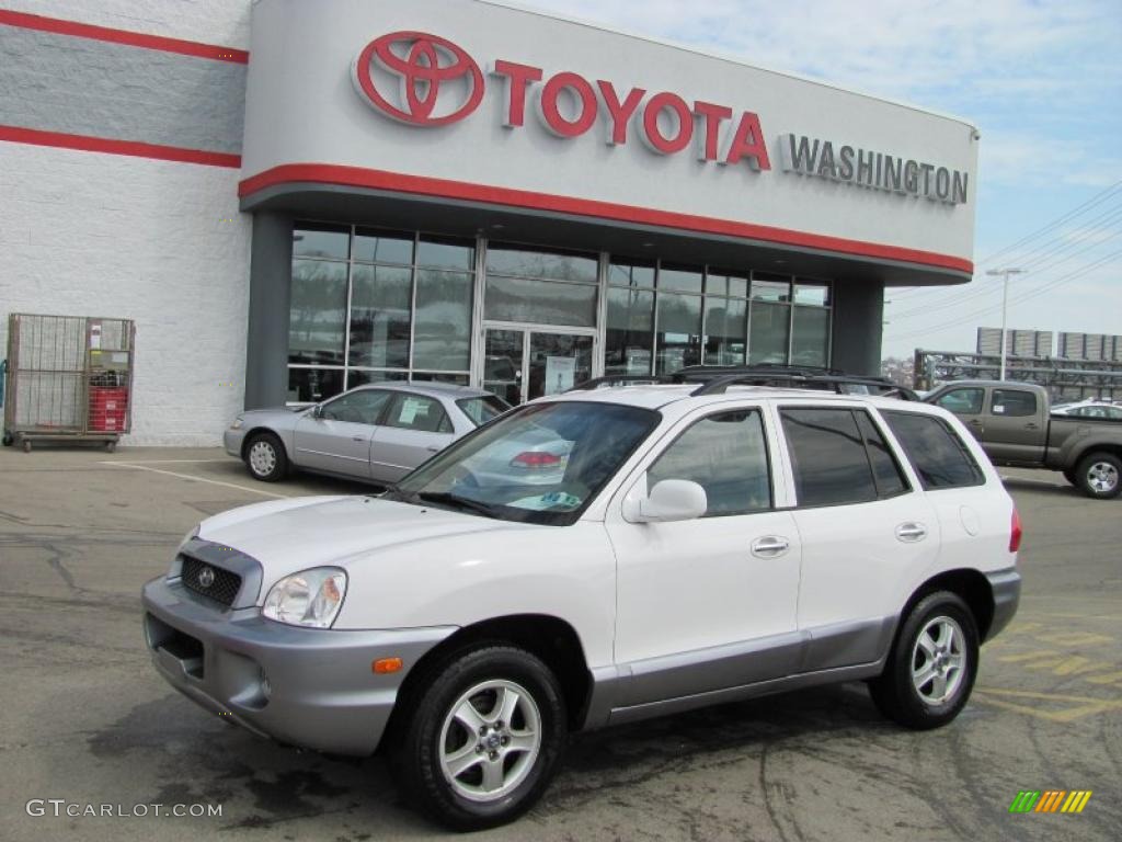 2004 Santa Fe LX 4WD - Nordic White / Beige photo #1