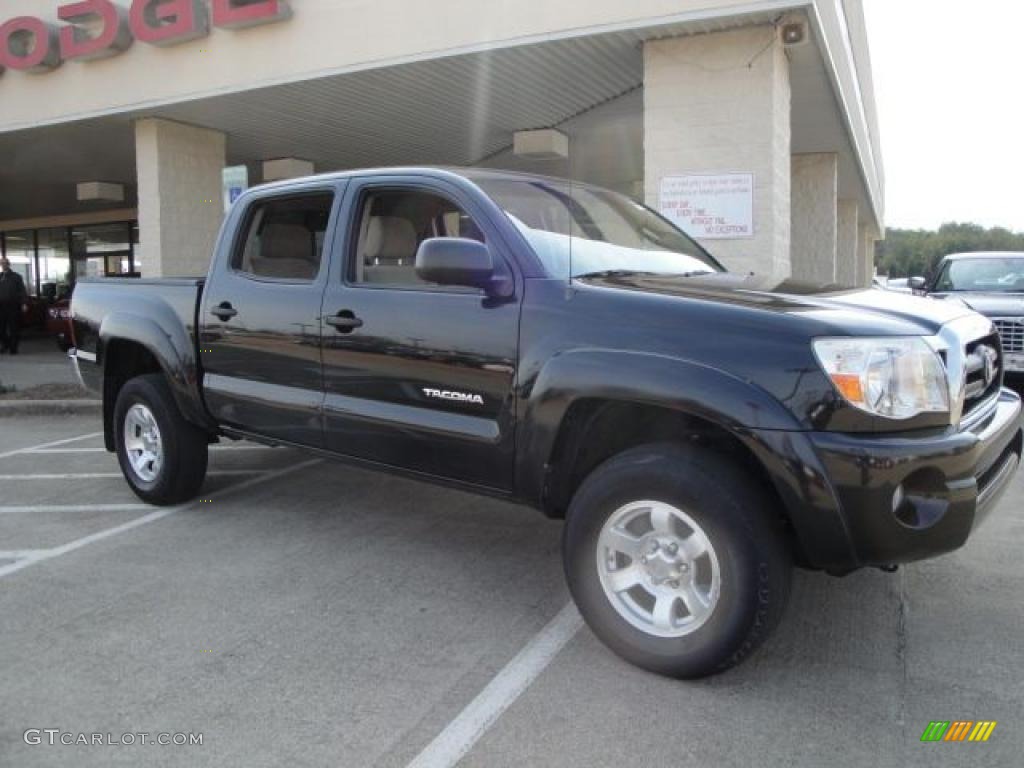 2007 Tacoma V6 SR5 PreRunner Double Cab - Black Sand Pearl / Taupe photo #1