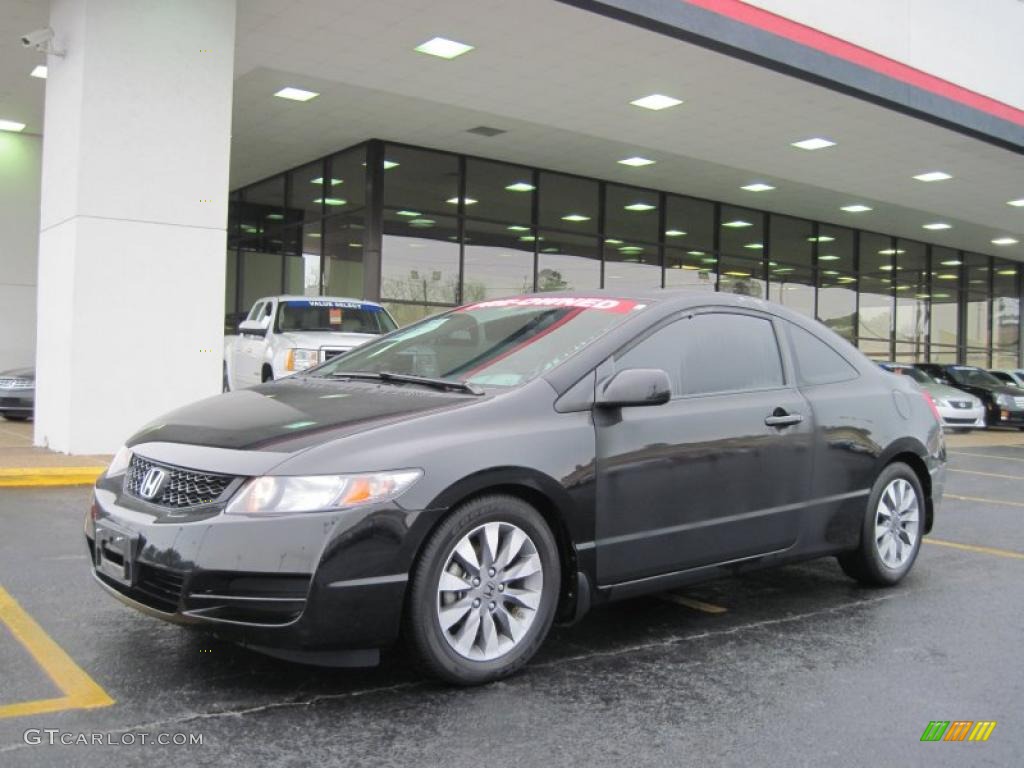 2009 Civic EX Coupe - Crystal Black Pearl / Black photo #1