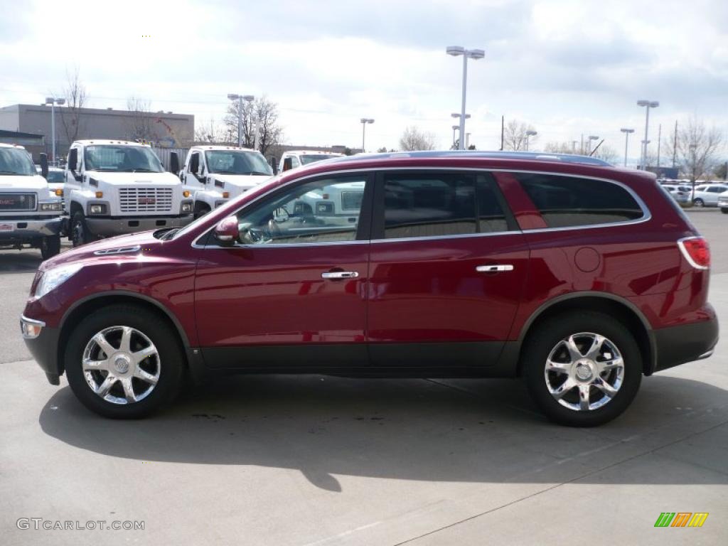 2009 Enclave CXL AWD - Dark Crimson Metallic / Dark Titanium/Titanium photo #4