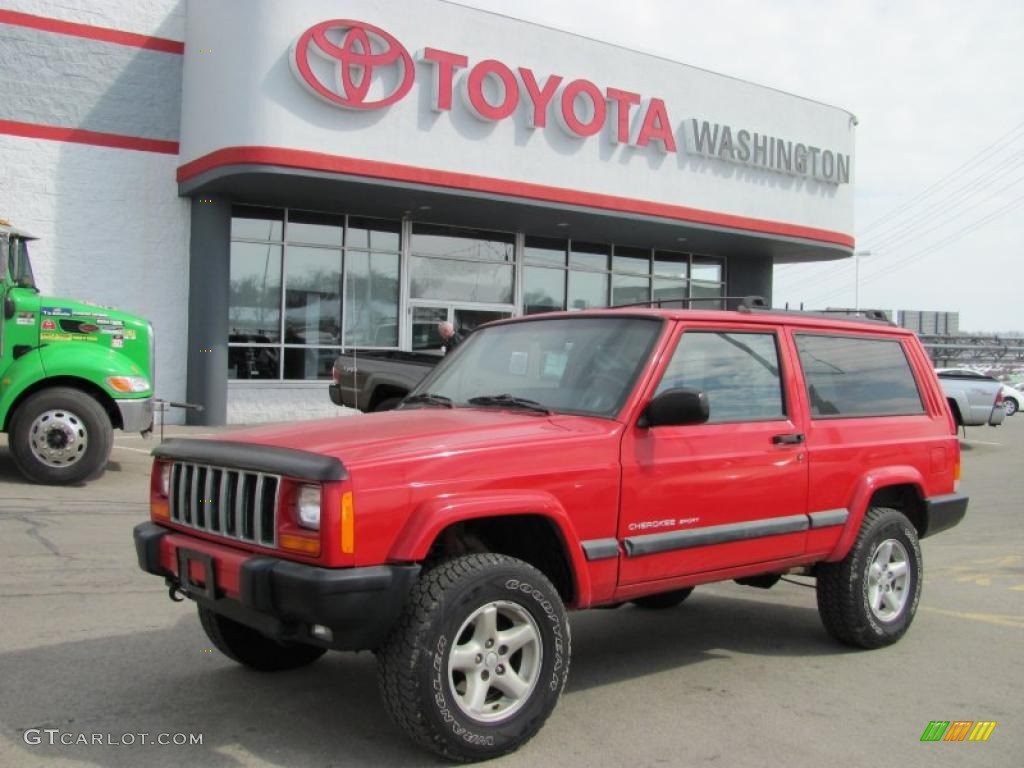 1999 Cherokee Sport 4x4 - Flame Red / Agate photo #1