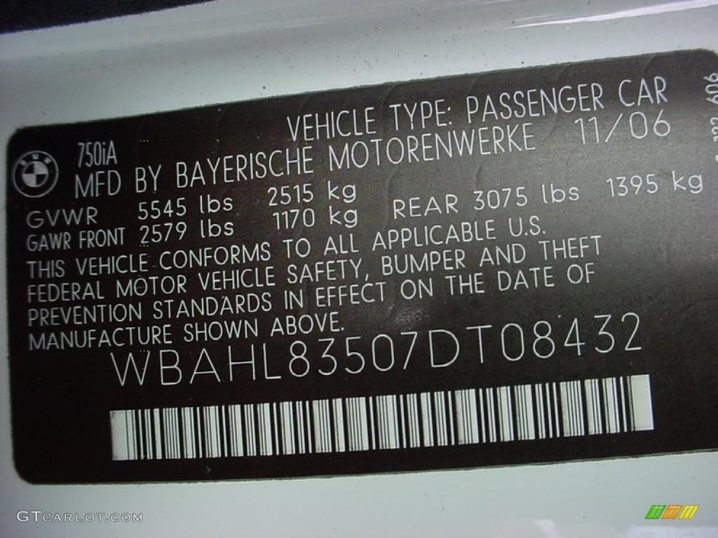 2007 7 Series 750i Sedan - Alpine White / Cream Beige photo #20