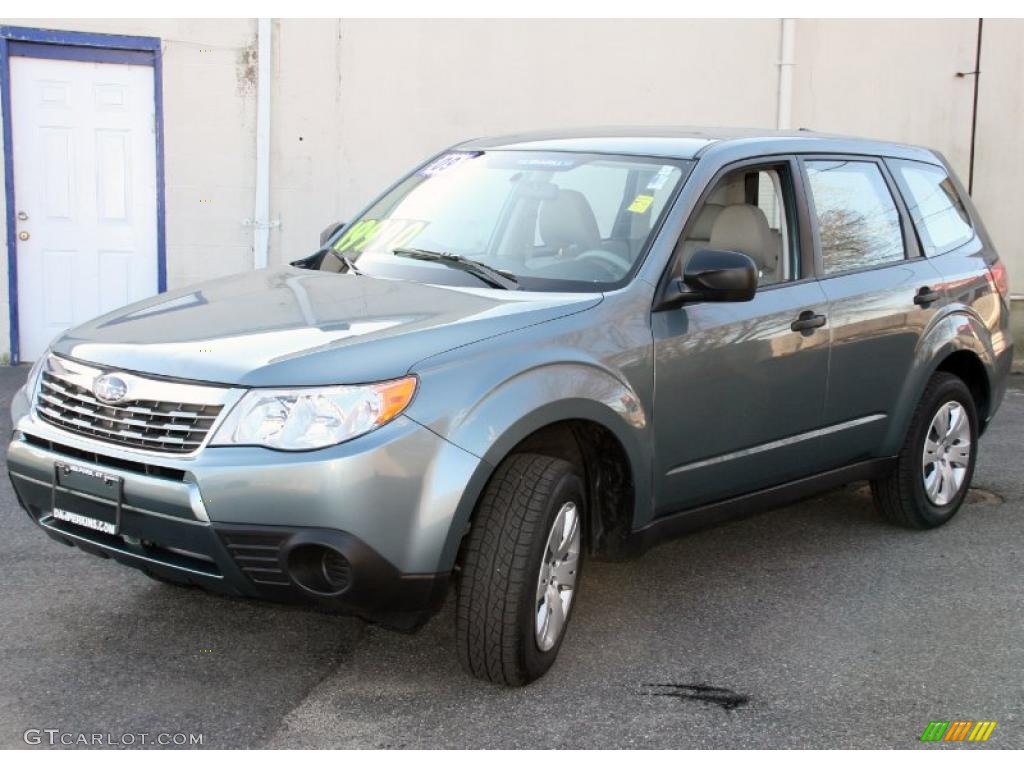 2009 Forester 2.5 X - Sage Green Metallic / Black photo #1