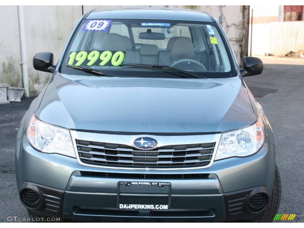2009 Forester 2.5 X - Sage Green Metallic / Black photo #2