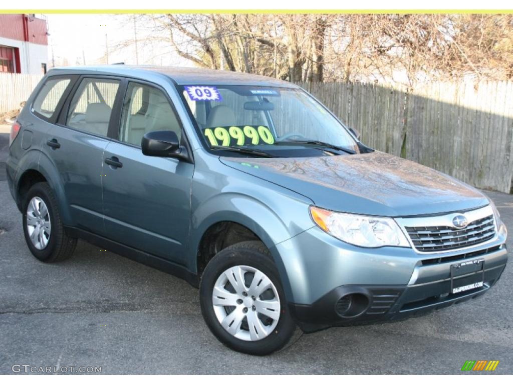2009 Forester 2.5 X - Sage Green Metallic / Black photo #3