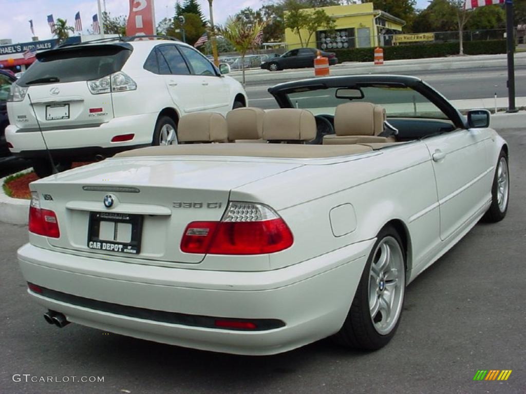 2004 3 Series 330i Convertible - Alpine White / Sand photo #6