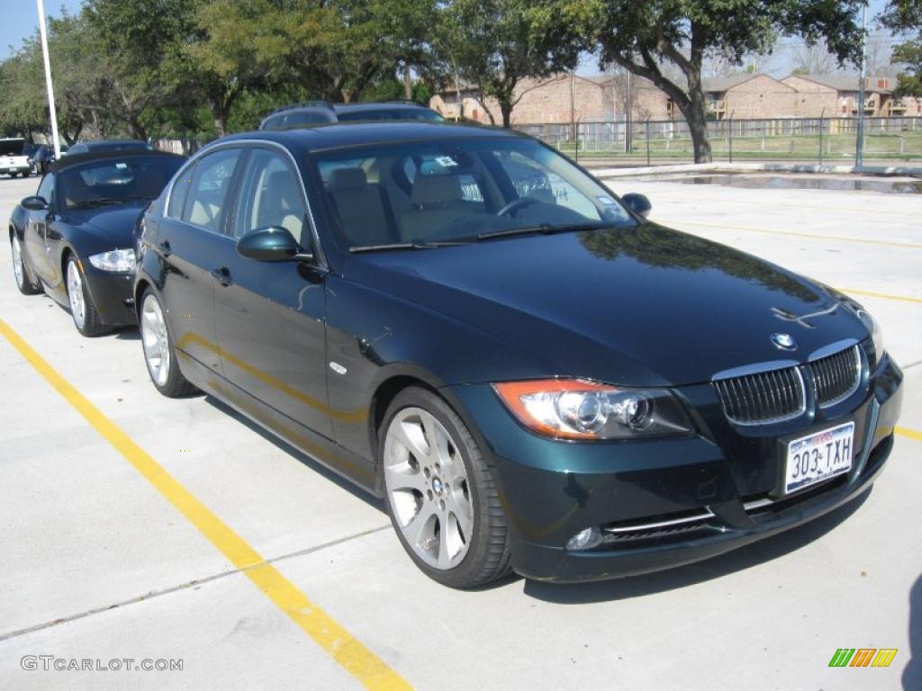 2007 3 Series 335i Sedan - Deep Green Metallic / Beige photo #5