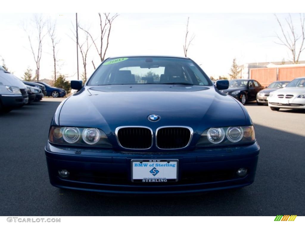 2003 5 Series 530i Sedan - Topaz Blue Metallic / Grey photo #1