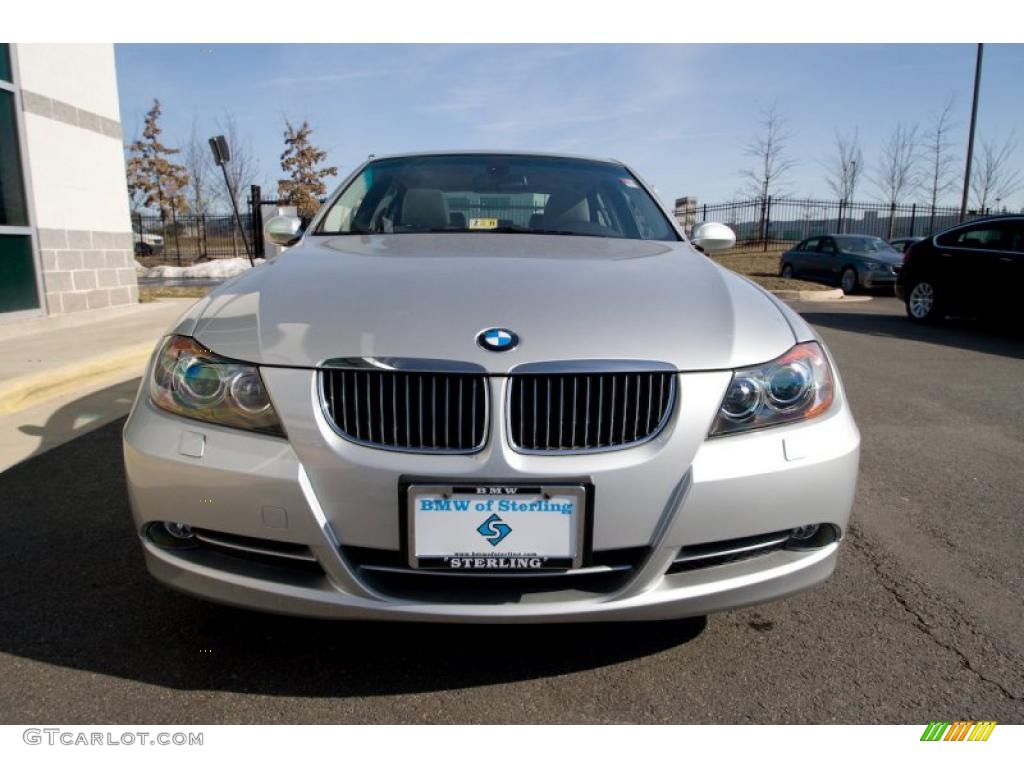 2007 3 Series 335xi Sedan - Titanium Silver Metallic / Grey photo #1