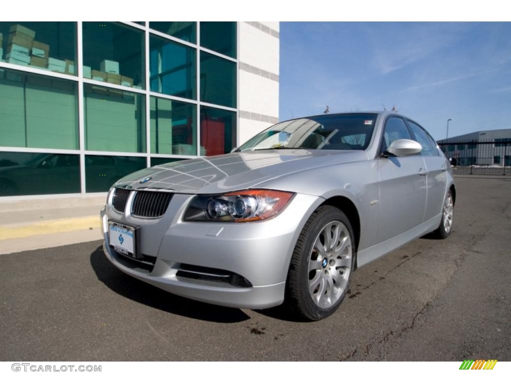 2007 3 Series 335xi Sedan - Titanium Silver Metallic / Grey photo #2