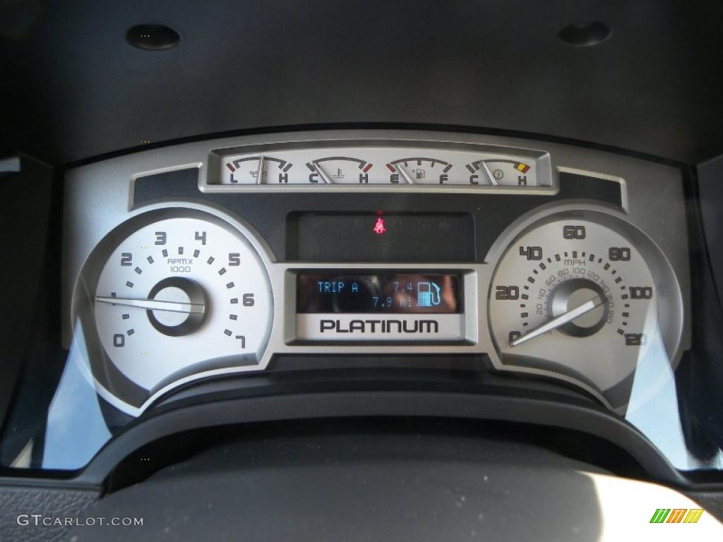 2010 F150 Platinum SuperCrew 4x4 - White Platinum Metallic Tri Coat / Sienna Brown Leather/Black photo #19