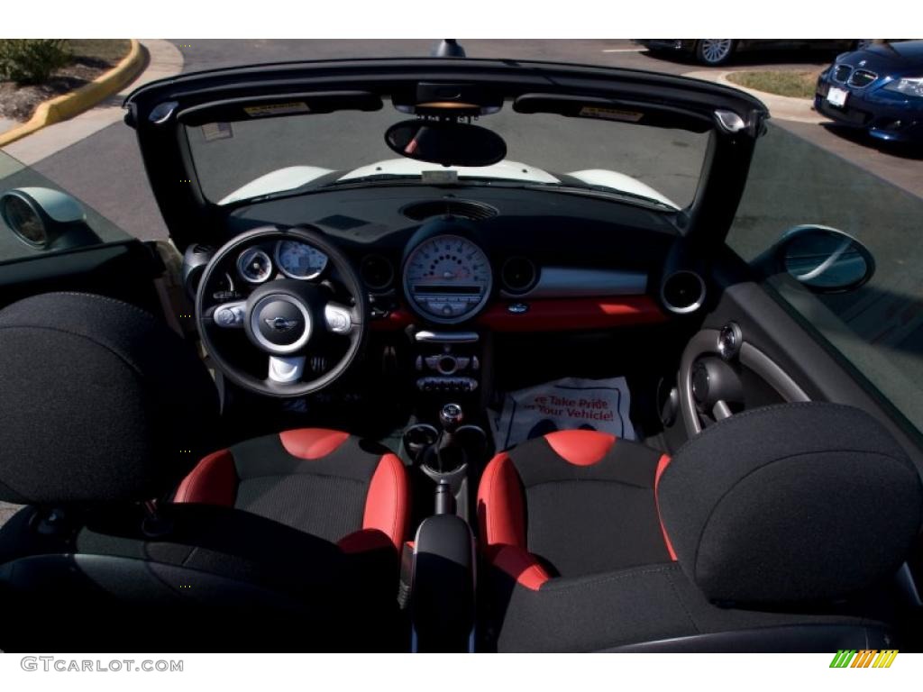 2009 Cooper S Convertible - Pepper White / Black/Rooster Red photo #13