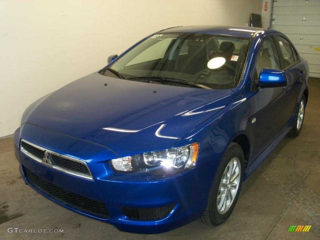 2010 Lancer ES - Octane Blue Metallic / Black photo #1