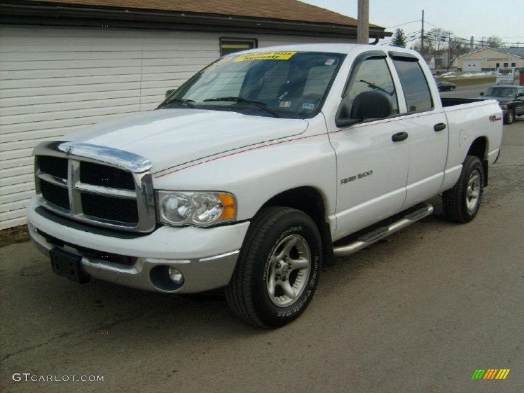 2003 Ram 1500 SLT Quad Cab 4x4 - Bright White / Dark Slate Gray photo #1