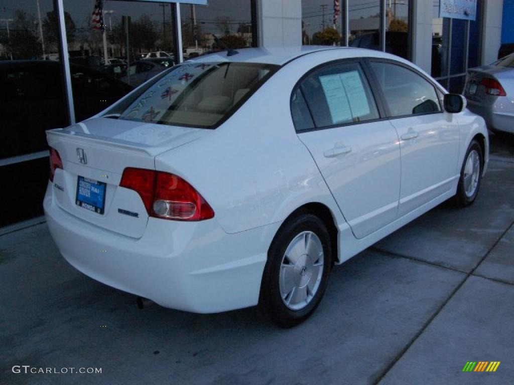 2007 Civic Hybrid Sedan - Taffeta White / Ivory photo #3