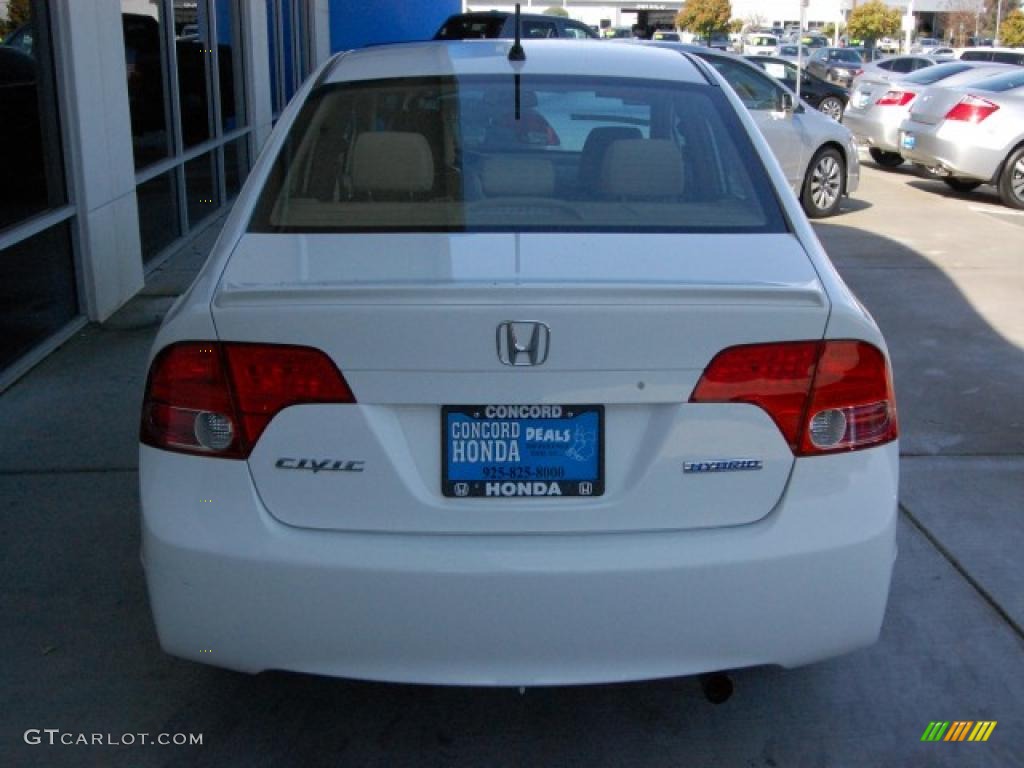2007 Civic Hybrid Sedan - Taffeta White / Ivory photo #4