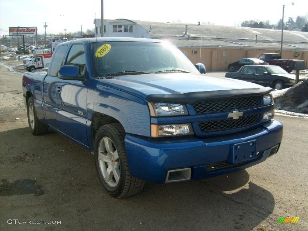 2003 Silverado 1500 SS Extended Cab AWD - Arrival Blue Metallic / Dark Charcoal photo #6