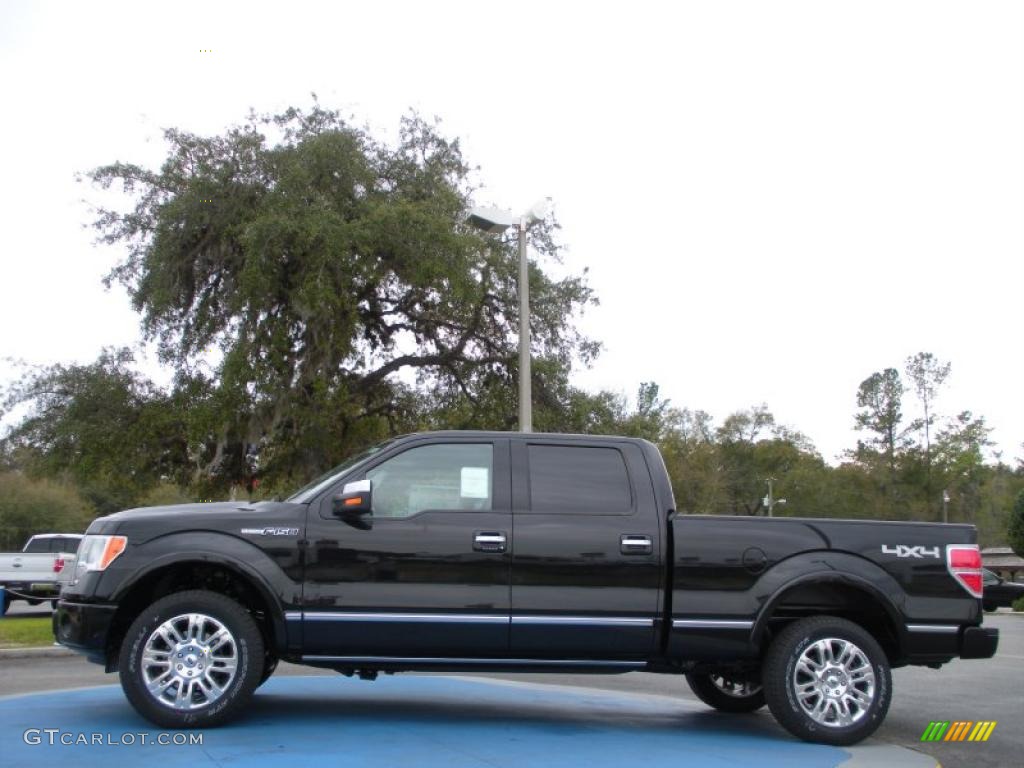 2010 F150 Platinum SuperCrew 4x4 - Tuxedo Black / Medium Stone Leather/Sienna Brown photo #2
