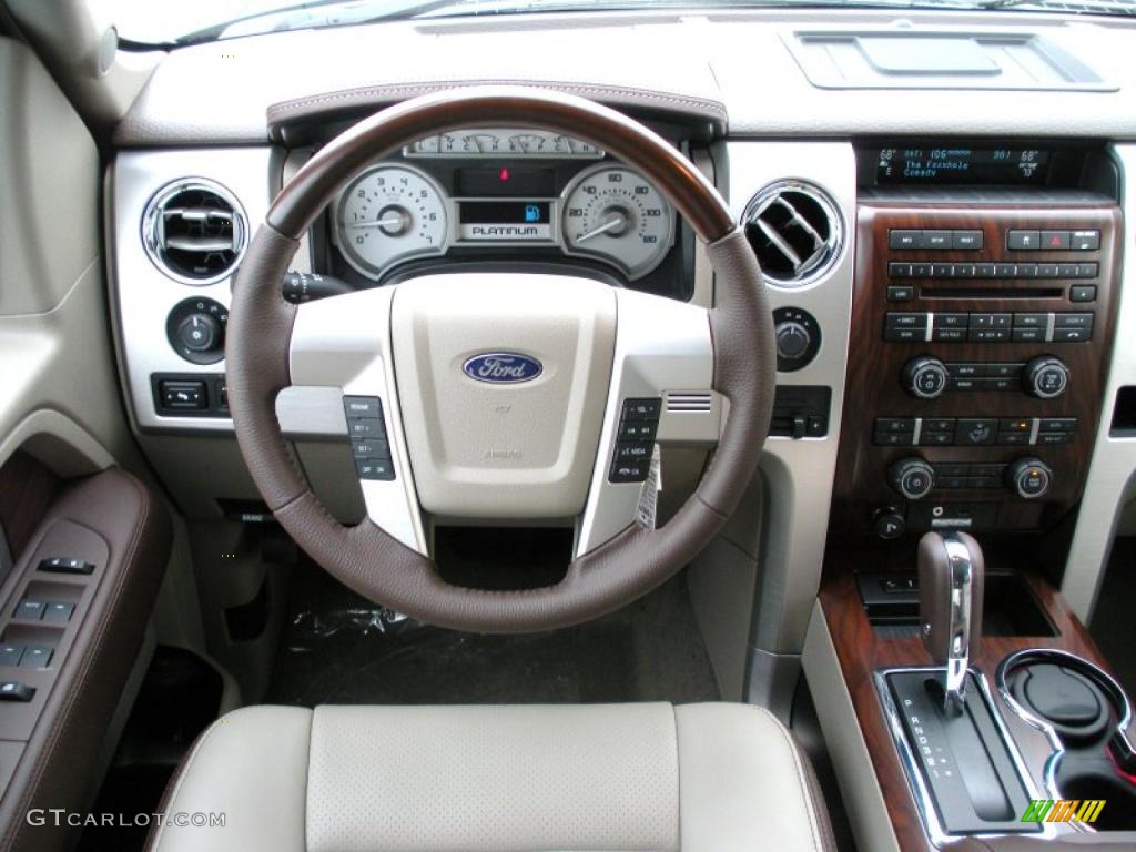 2010 F150 Platinum SuperCrew 4x4 - Tuxedo Black / Medium Stone Leather/Sienna Brown photo #7