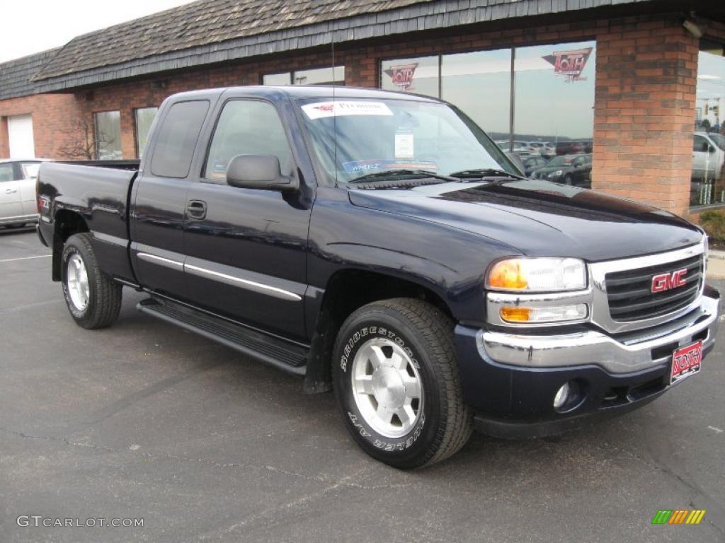 2006 Sierra 1500 SLT Extended Cab 4x4 - Deep Blue Metallic / Dark Pewter photo #1