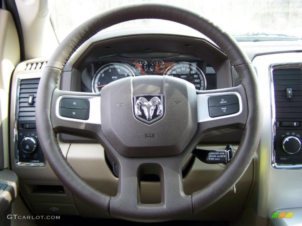 2010 Ram 1500 Laramie Crew Cab 4x4 - Stone White / Light Pebble Beige/Bark Brown photo #23