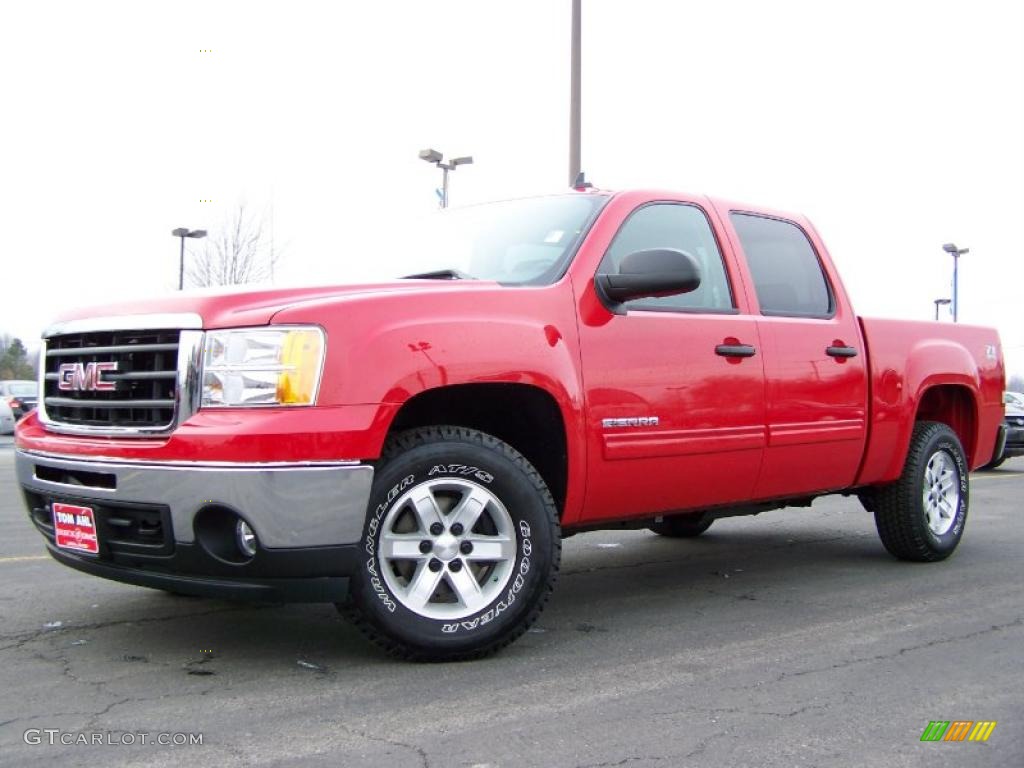 2010 Sierra 1500 SLE Crew Cab 4x4 - Fire Red / Ebony photo #5