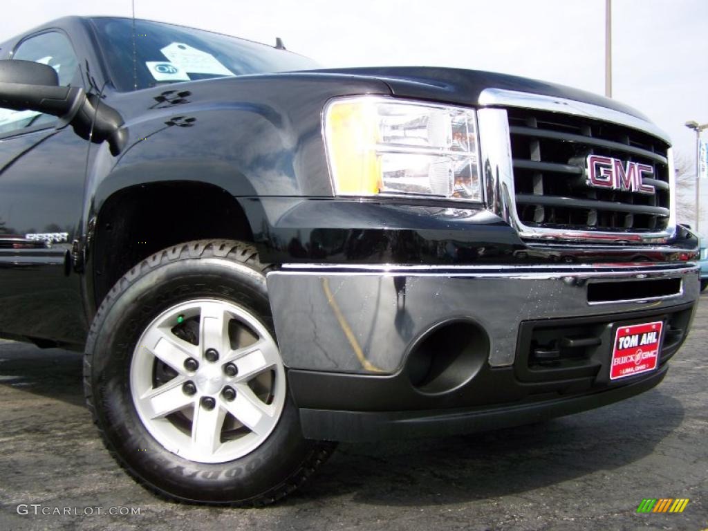 2010 Sierra 1500 SLE Crew Cab 4x4 - Onyx Black / Ebony photo #2