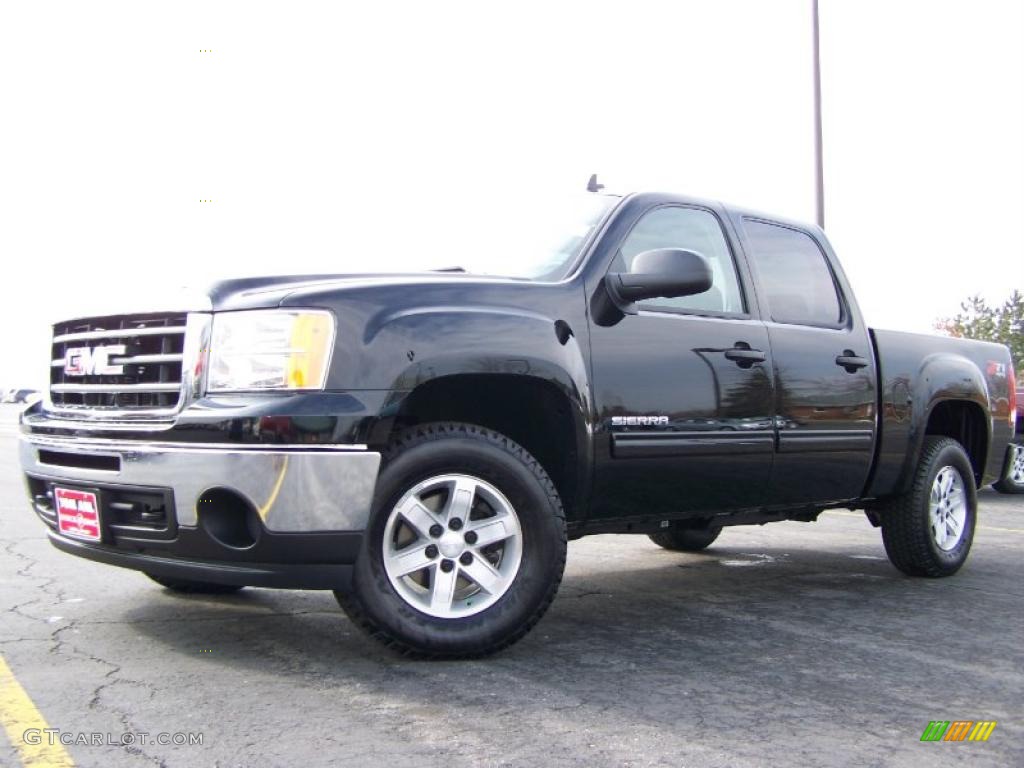 2010 Sierra 1500 SLE Crew Cab 4x4 - Onyx Black / Ebony photo #5