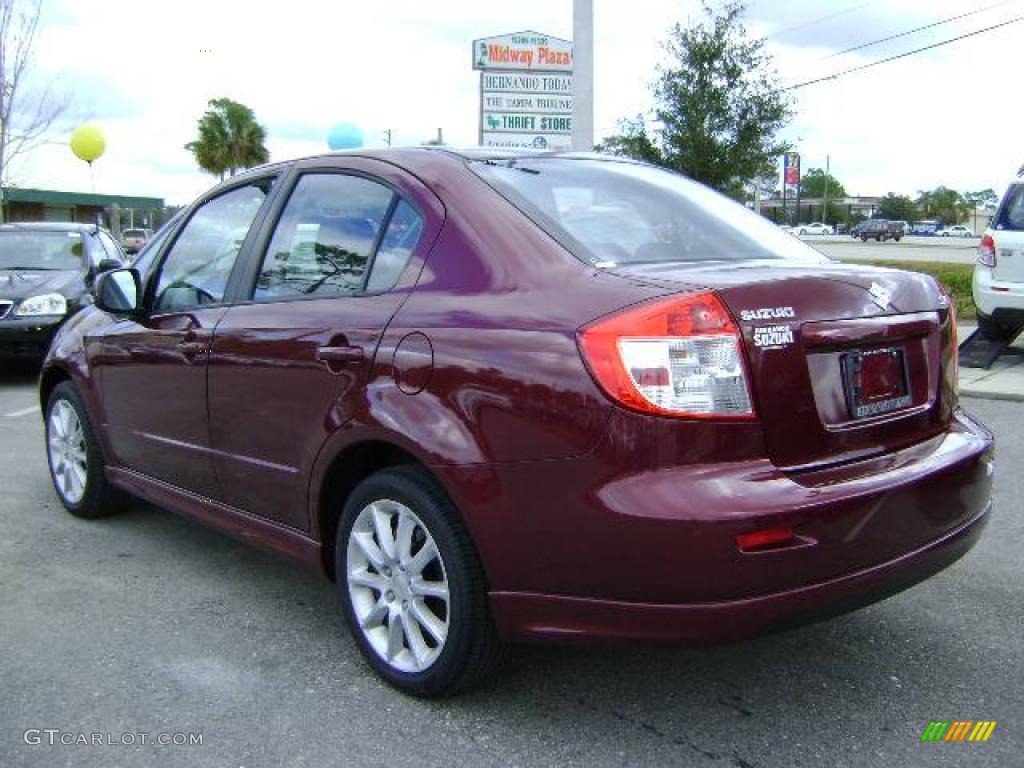 2008 SX4 Sport Touring Sedan - Cherry Red Metallic / Black photo #5