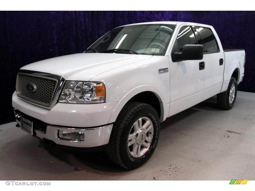 2004 F150 Lariat SuperCrew 4x4 - Oxford White / Tan photo #10