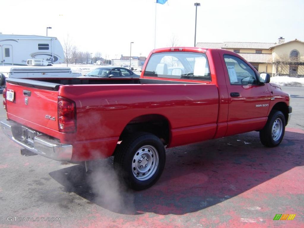 2007 Ram 1500 ST Regular Cab 4x4 - Flame Red / Medium Slate Gray photo #7