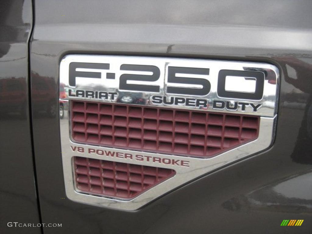 2008 F250 Super Duty Lariat Crew Cab 4x4 - Dark Shadow Grey Metallic / Camel photo #16