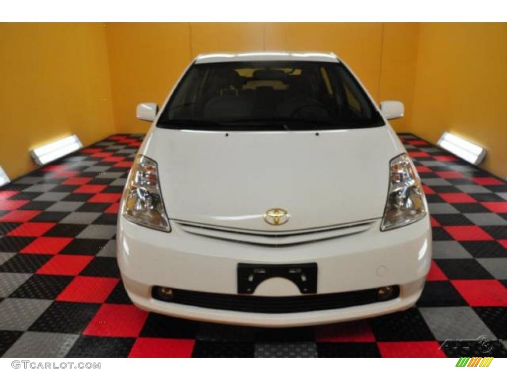 2005 Prius Hybrid - Super White / Gray/Burgundy photo #2