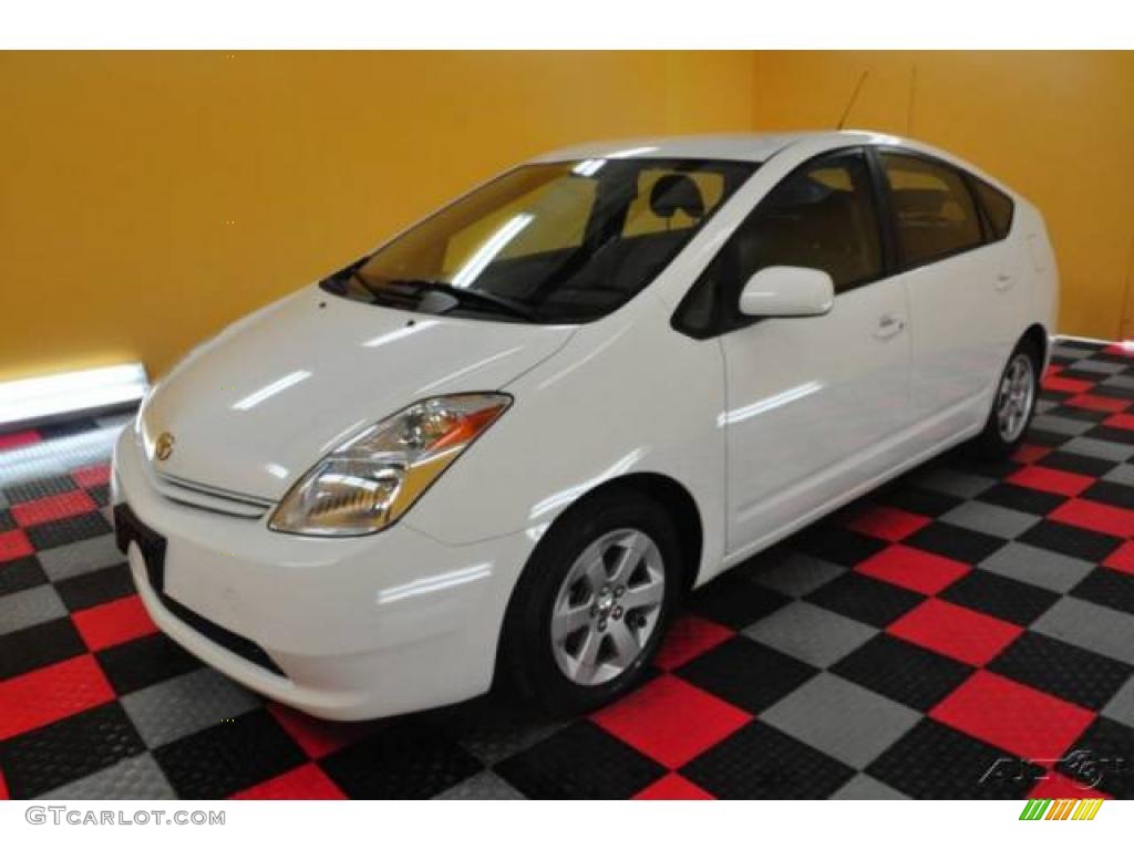 2005 Prius Hybrid - Super White / Gray/Burgundy photo #3