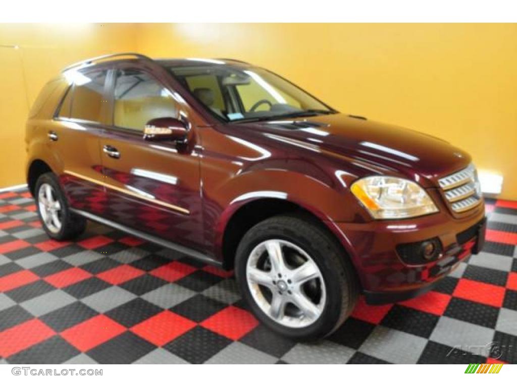 2008 ML 350 4Matic - Barolo Red Metallic / Macadamia photo #1