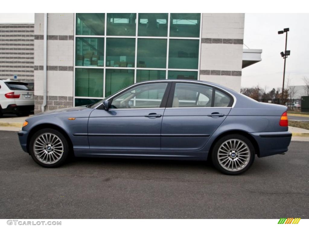 2003 3 Series 330xi Sedan - Steel Blue Metallic / Beige photo #3