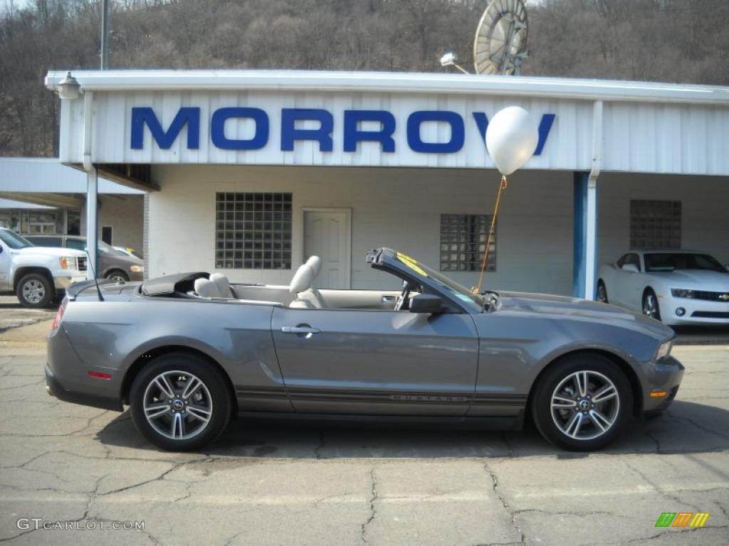 2010 Mustang V6 Premium Convertible - Sterling Grey Metallic / Stone photo #1