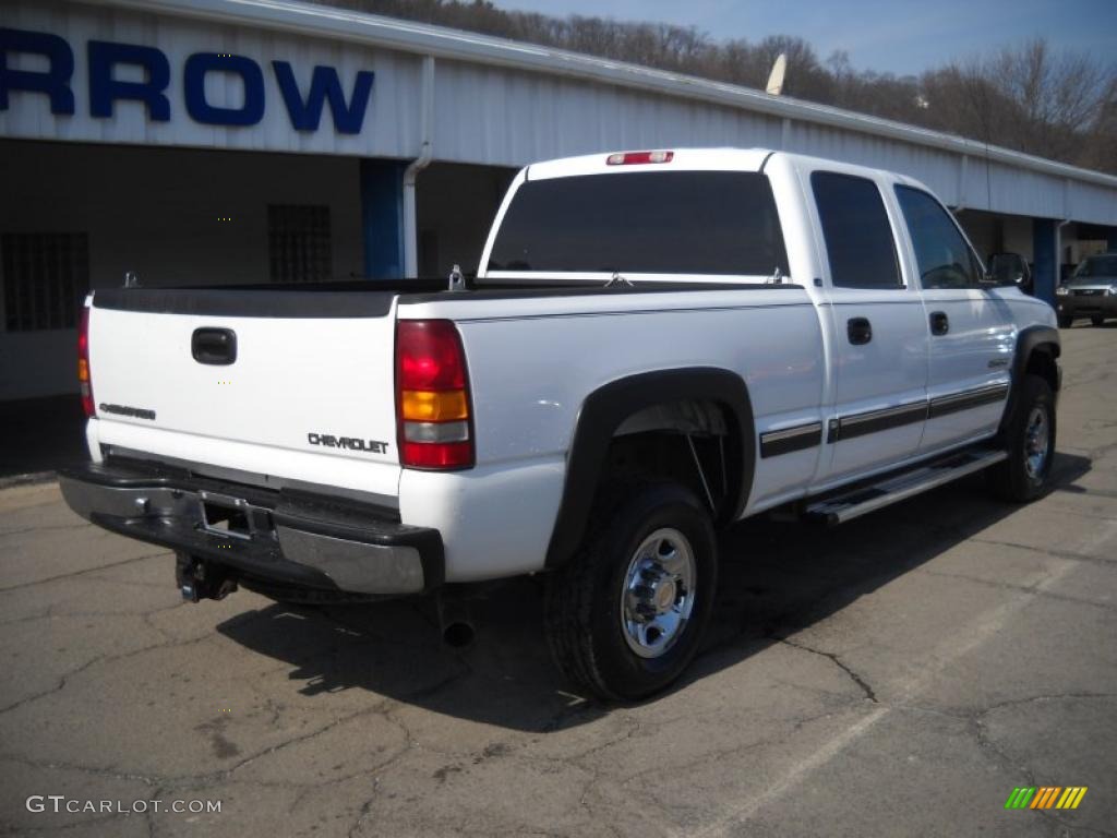 2001 Silverado 2500HD LS Crew Cab - Summit White / Tan photo #2