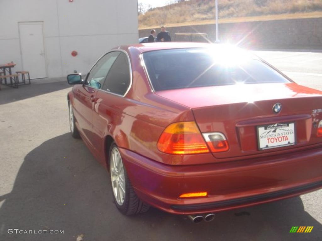 2001 3 Series 330i Coupe - Siena Red Metallic / Black photo #5