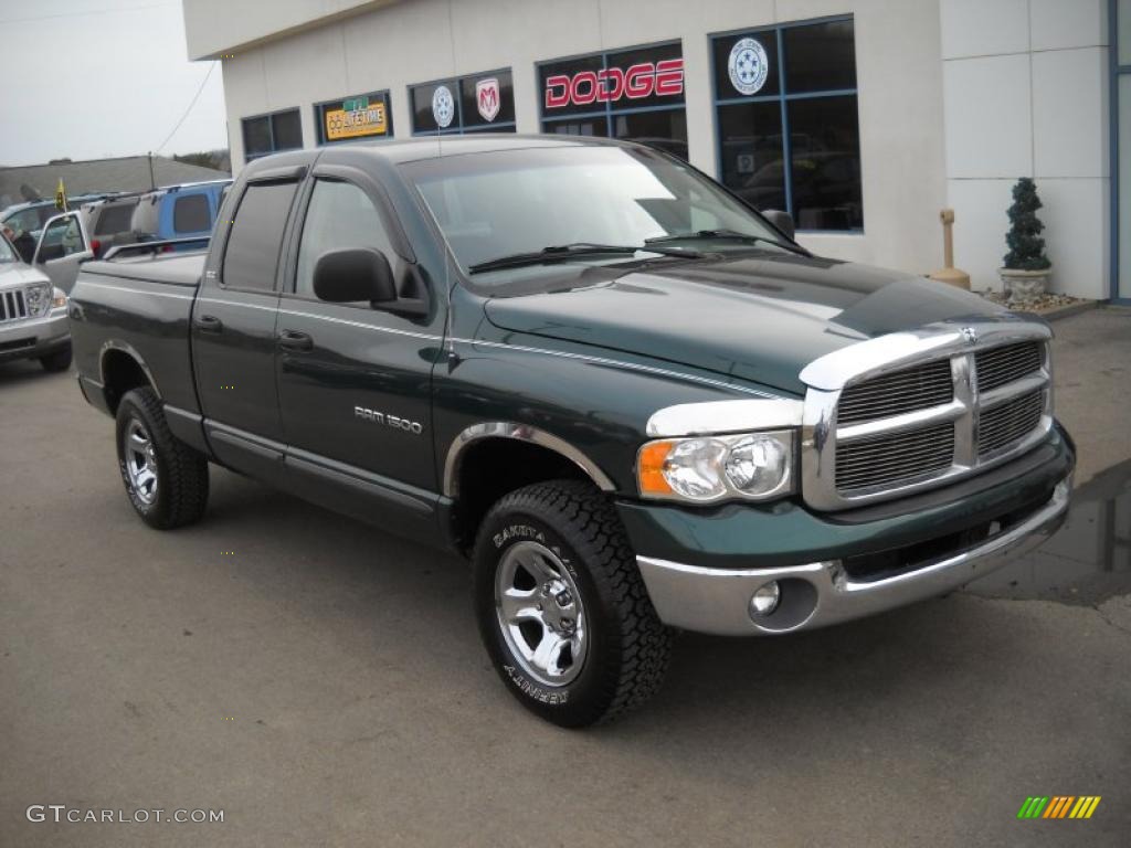 2002 Ram 1500 SLT Quad Cab 4x4 - Forest Green Pearlcoat / Taupe photo #18