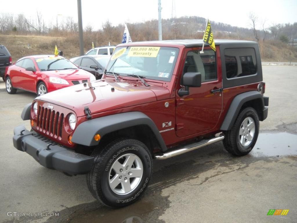 2009 Wrangler X 4x4 - Red Rock Crystal Pearl Coat / Dark Slate Gray/Medium Slate Gray photo #15